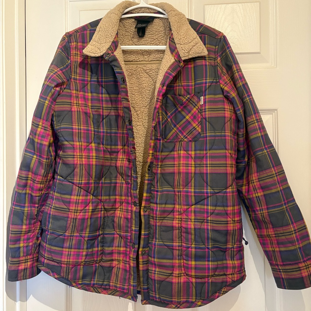 Burton Multicolor Plaid Jacket with Sherpa Lining